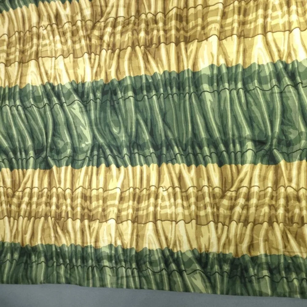 Western Textile Upholstery Fabric Green Gold Screen Print Stripe Tie Dye 2.5 yd